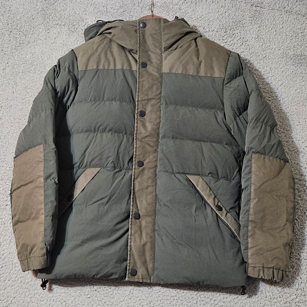 Journal Standard Green & Brown‎ Suede Down Fill Puffer Jacket Men's Size Small
